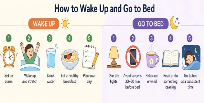 How to wake up and go to bed